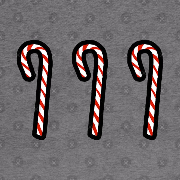 Three Candy Canes Christmas by ellenhenryart